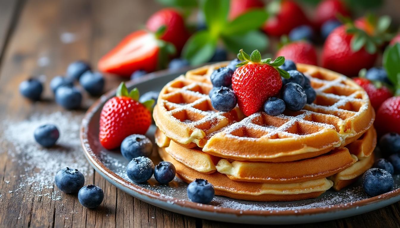 descubre cómo preparar gofres fáciles con esta receta rápida y esponjosa que te encantará. ¡perfectos para un desayuno delicioso en minutos!