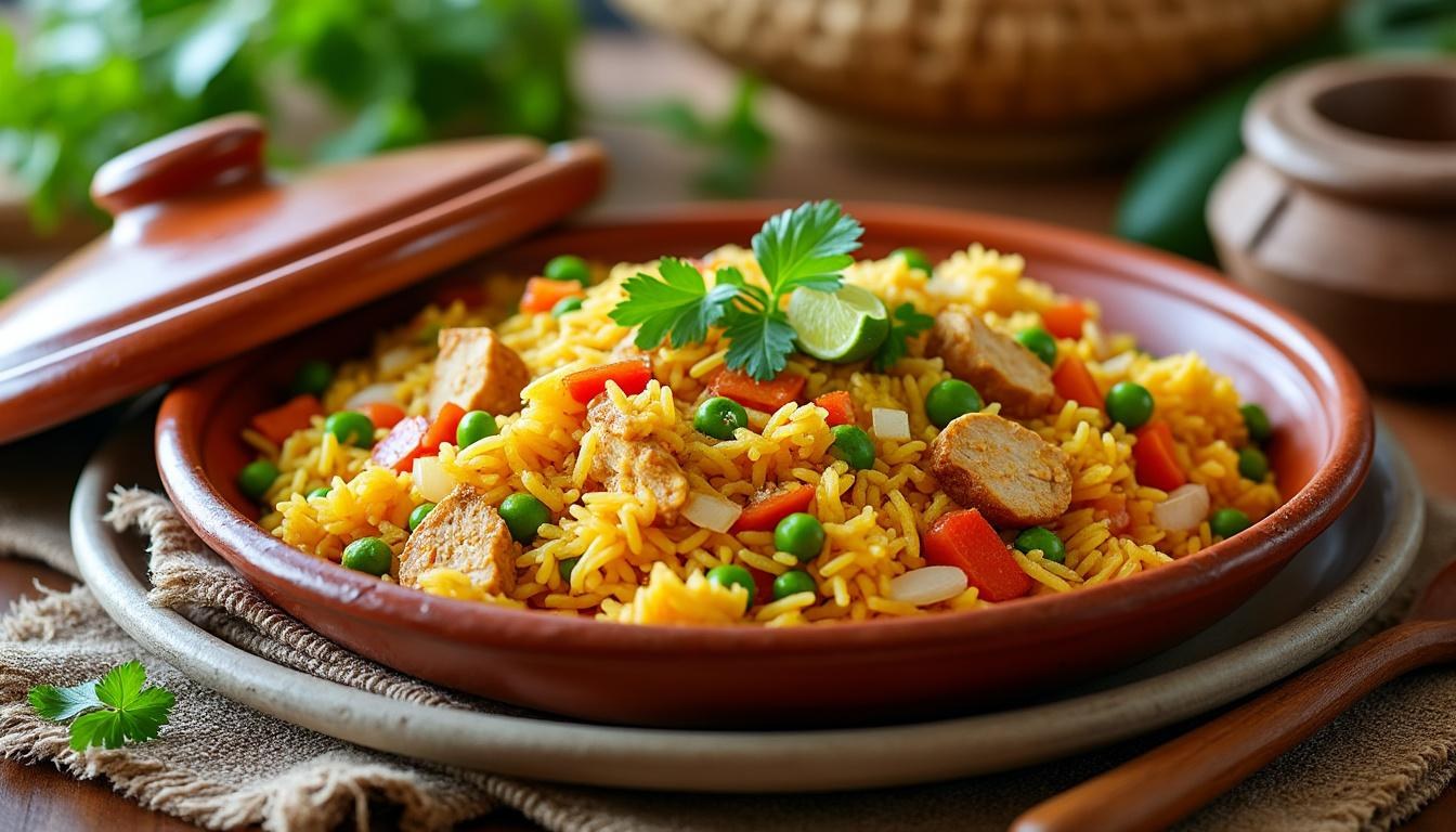 descubre cómo preparar un delicioso arroz con pollo casero de manera fácil y rápida con esta receta paso a paso.