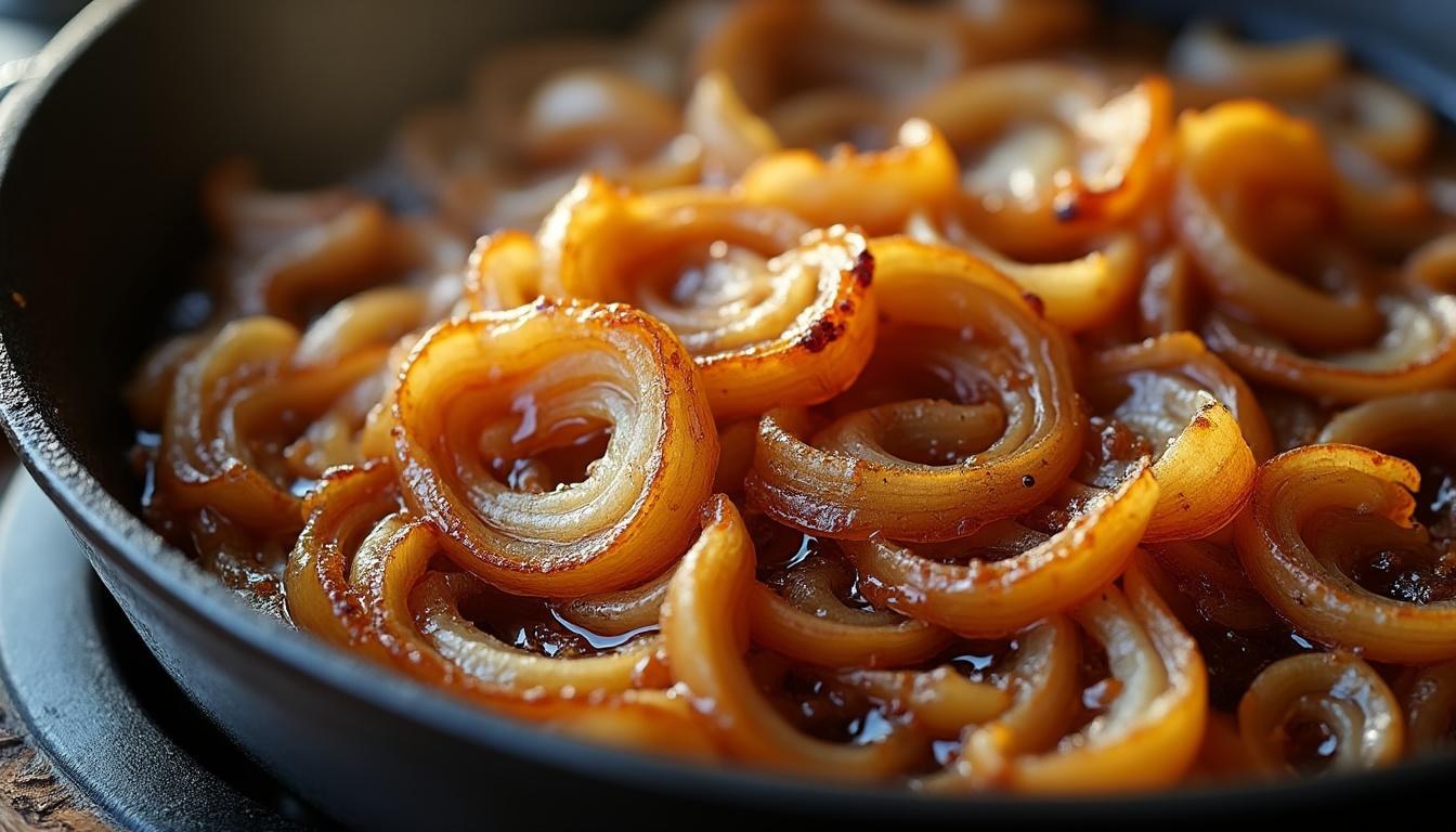 aprende a preparar cebolla caramelizada con esta receta fácil paso a paso. ideal para darle un toque dulce y sabroso a tus platos favoritos.