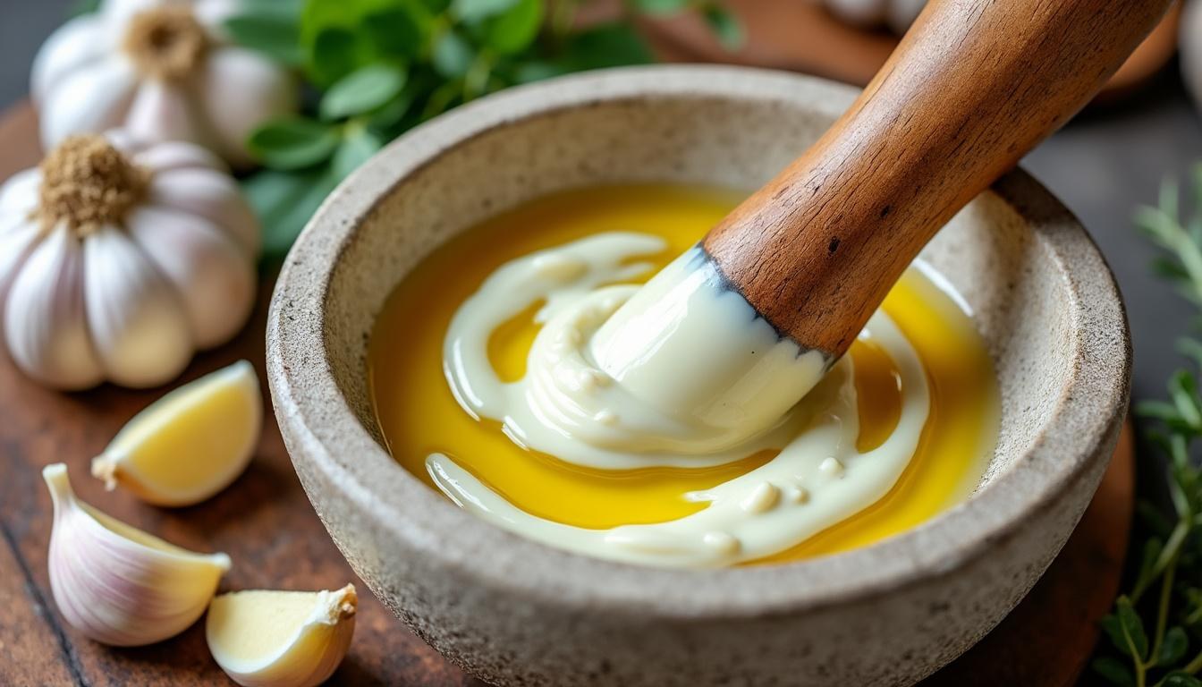 aprende a preparar alioli tradicional con esta receta paso a paso fácil y deliciosa. ideal para acompañar tus platos favoritos con sabor auténtico.