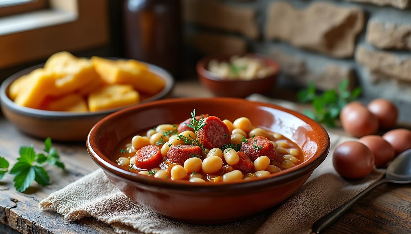 descubre la auténtica receta tradicional de la fabada asturiana, un plato típico de asturias lleno de sabor y tradición.