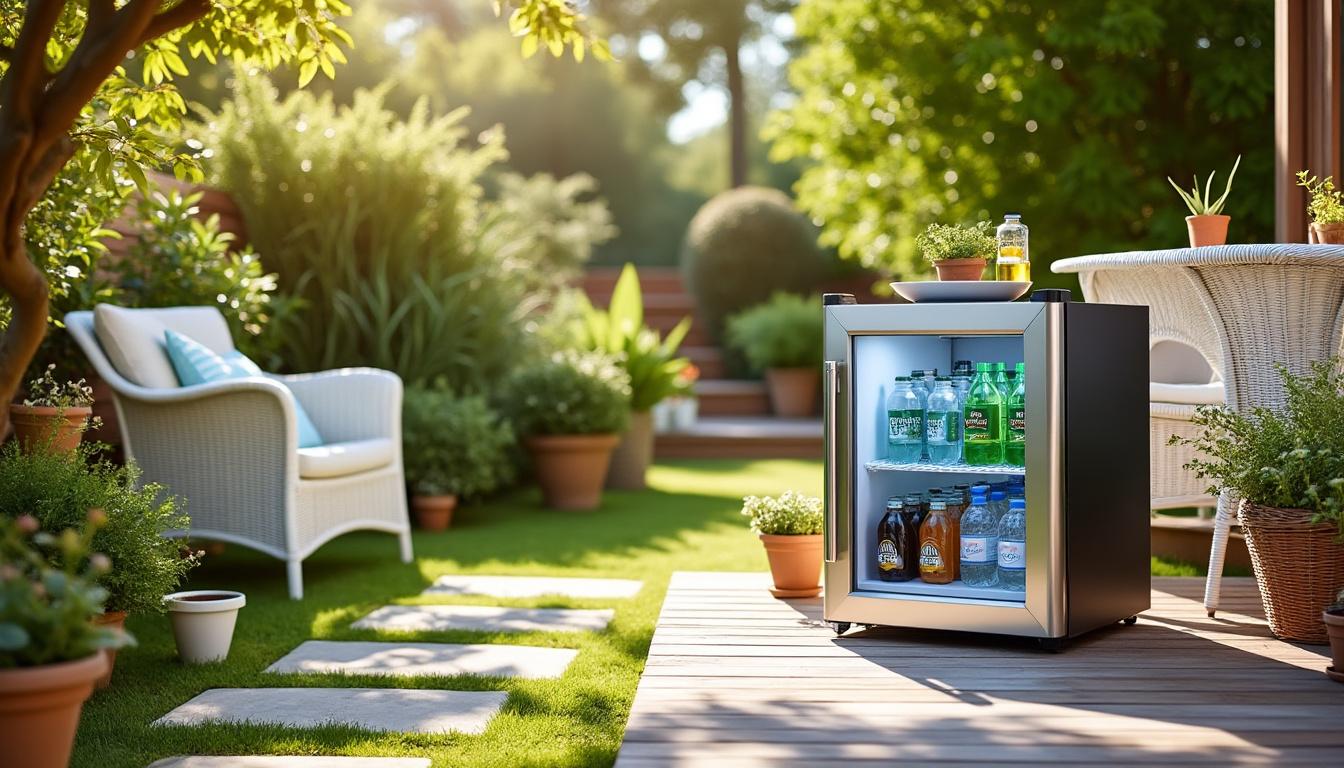 descubre los mejores mini frigoríficos exteriores, ideales para jardín y terraza, que combinan resistencia, funcionalidad y diseño para mantener tus bebidas frescas al aire libre.