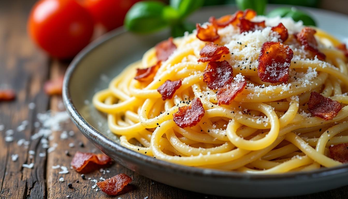 descubre la receta original italiana de la pasta carbonara, un clásico delicioso y fácil de preparar con ingredientes auténticos.