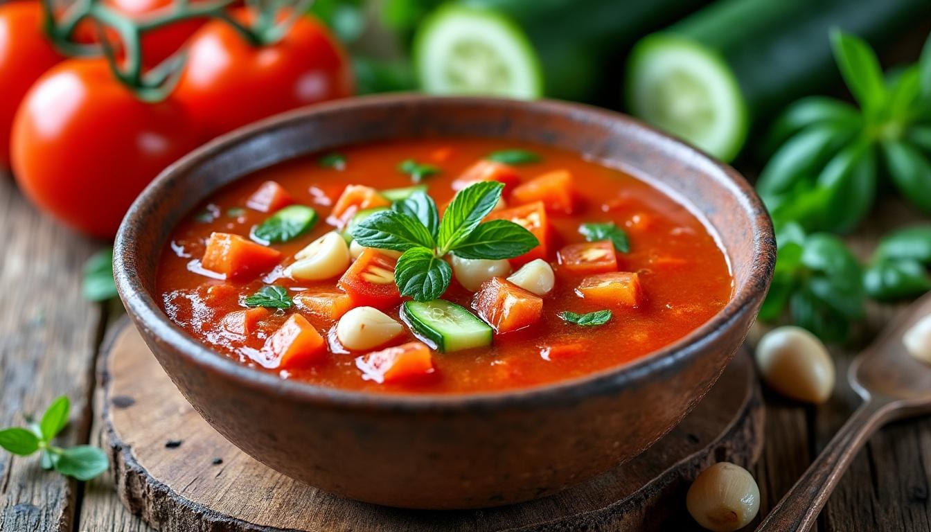 descubre cómo preparar un gazpacho fácil y refrescante con esta receta tradicional española, perfecta para los días calurosos.