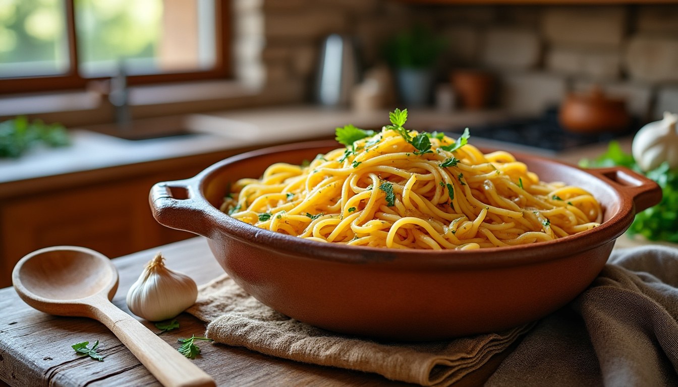 descubre la receta tradicional catalana de fideos a la cazuela, un plato reconfortante y lleno de sabor que te transportará a la cocina auténtica de cataluña.