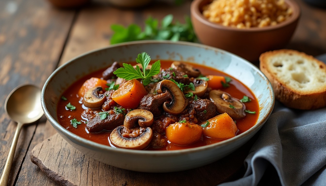 descubre la receta tradicional catalana del fricandó, un delicioso guiso de ternera con setas que refleja la auténtica cocina de cataluña.